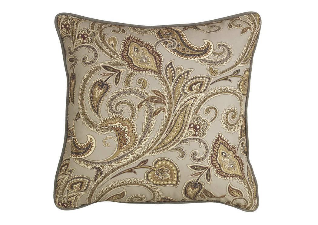 Piedmont Sage & Tan Paisley Print Euro Sham,Hi End Accents