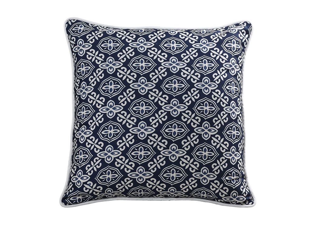 Monterrey Indigo Blue Patterned Euro Sham,Hi End Accents