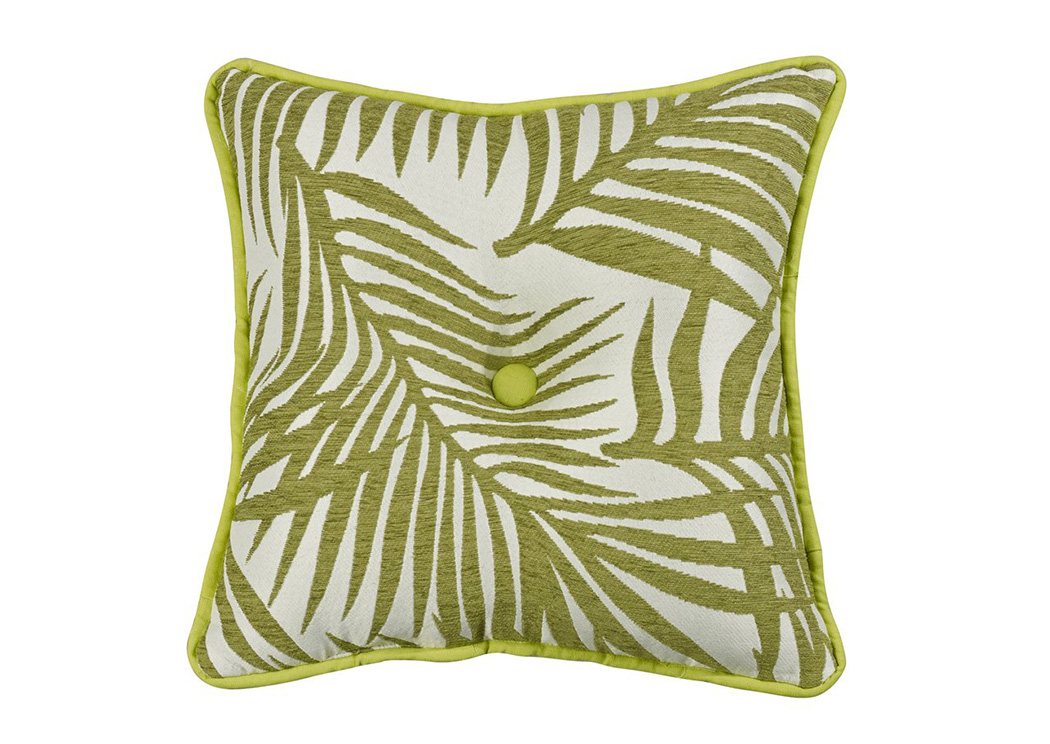 Capri Fern Pattern Tufted Pillow,Hi End Accents