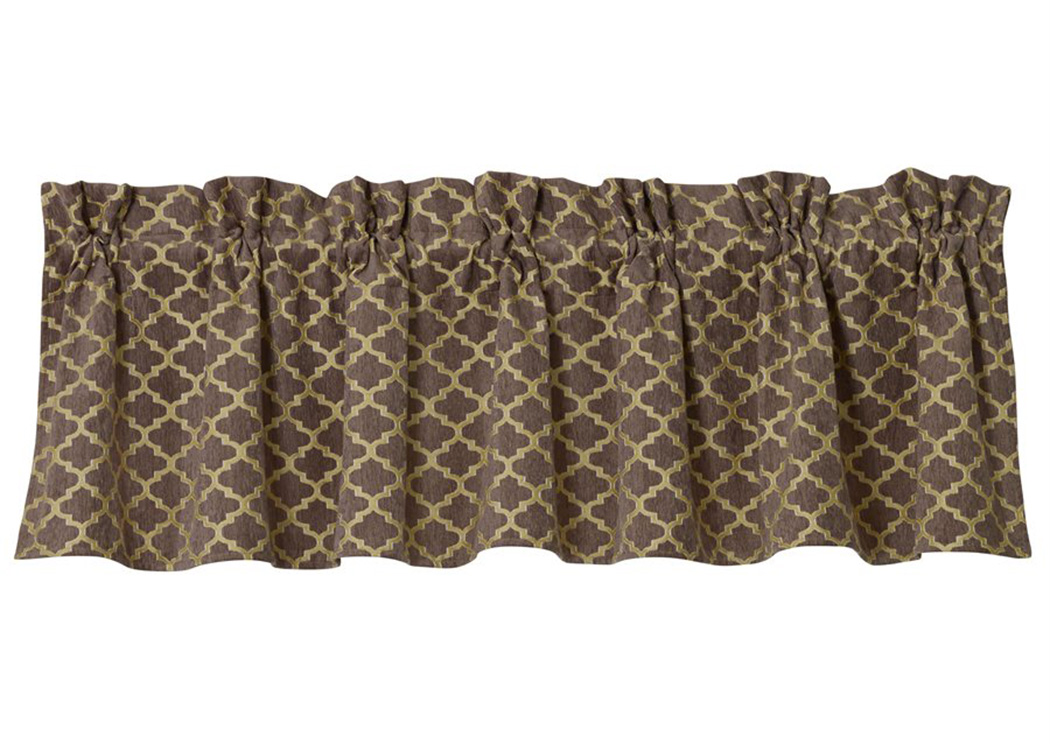 Casablanca Gray & Gold Ogee Pattern Valance,Hi End Accents