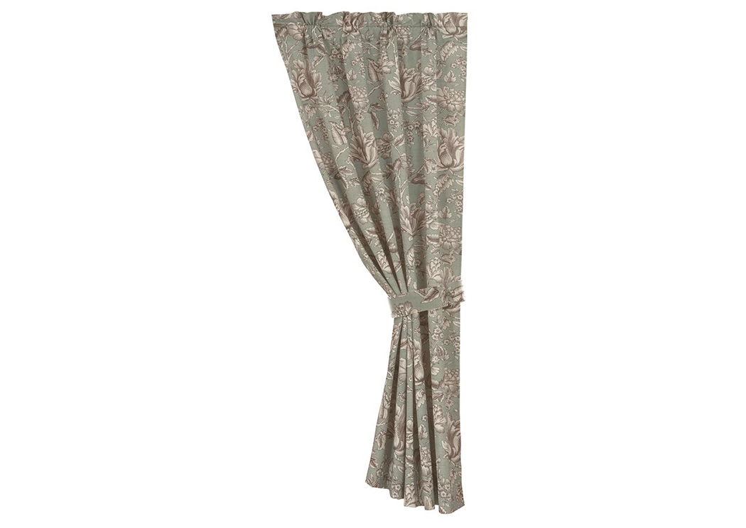 Gramercy Seafoam Floral Curtain w/Tieback,Hi End Accents