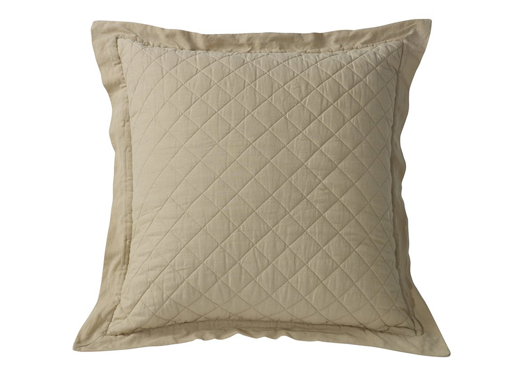 Khaki Diamond Pattern Linen Euro Sham,Hi End Accents