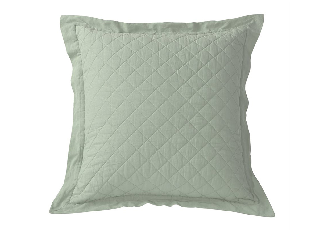 Gramercy Seafoam Diamond Pattern Quilted Euro Sham,Hi End Accents