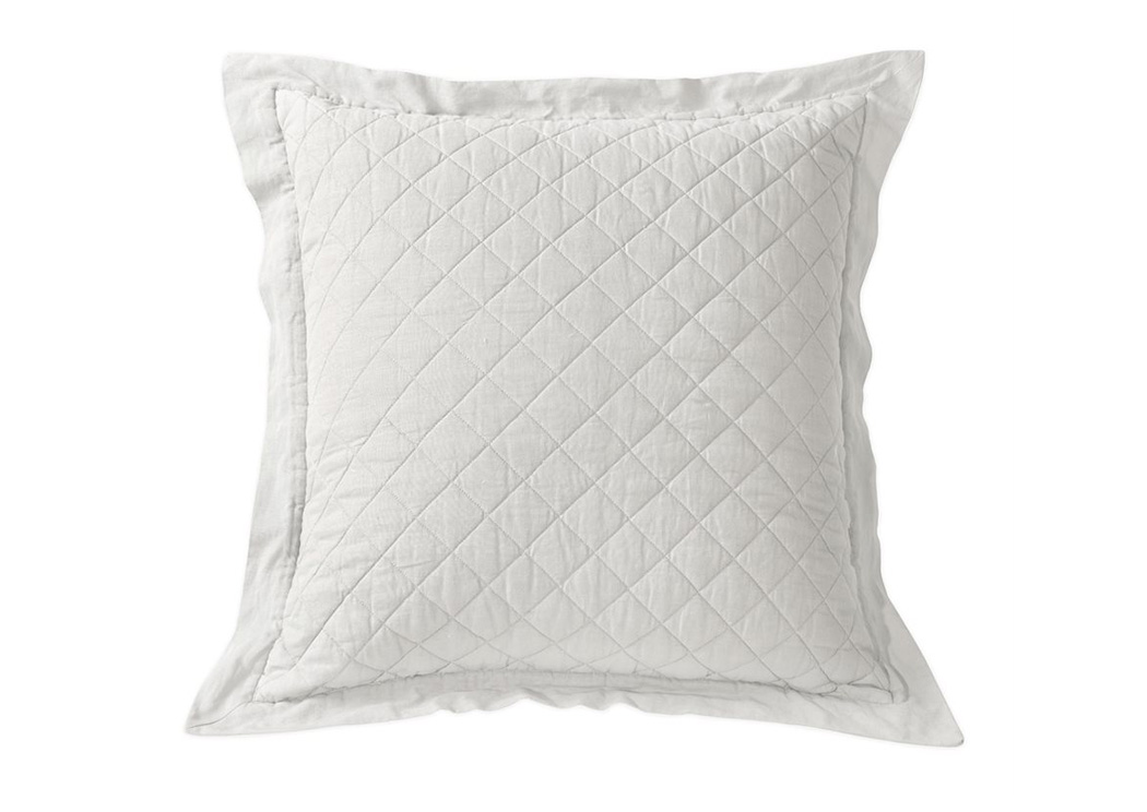 Monterrey Vintage White Diamond Pattern Quilted Euro Sham,Hi End Accents