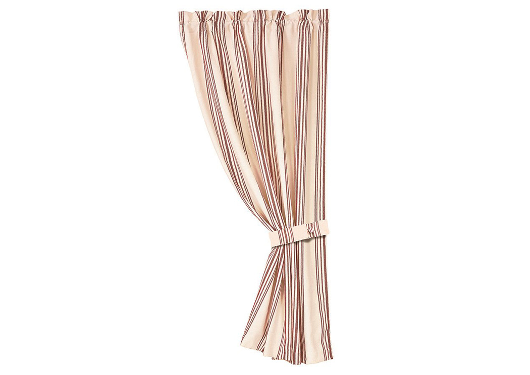 Prescott Red Striped Curtain,Hi End Accents