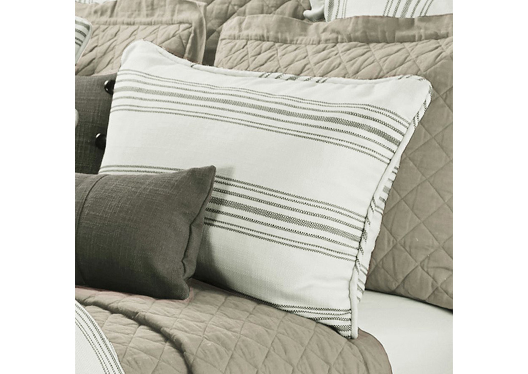 Prescott Taupe Striped King Pillow Sham,Hi End Accents