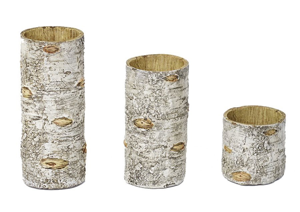 3 Pc Birch Candleholders Set,Hi End Accents