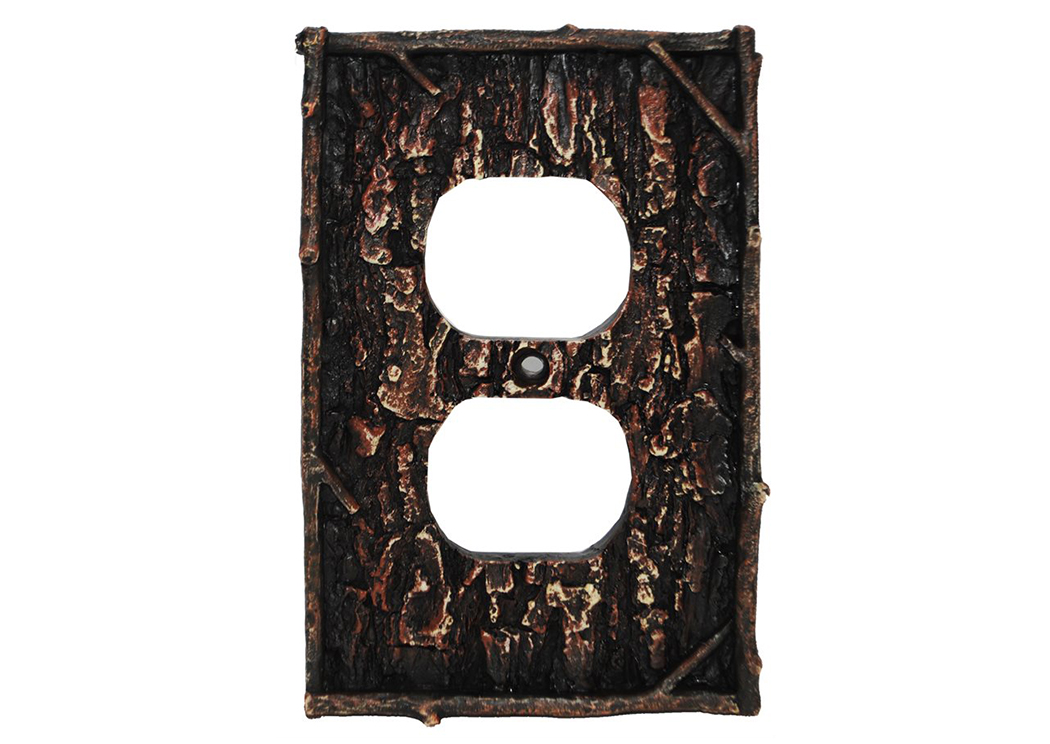 Pine Bark Outlet Switchplate,Hi End Accents