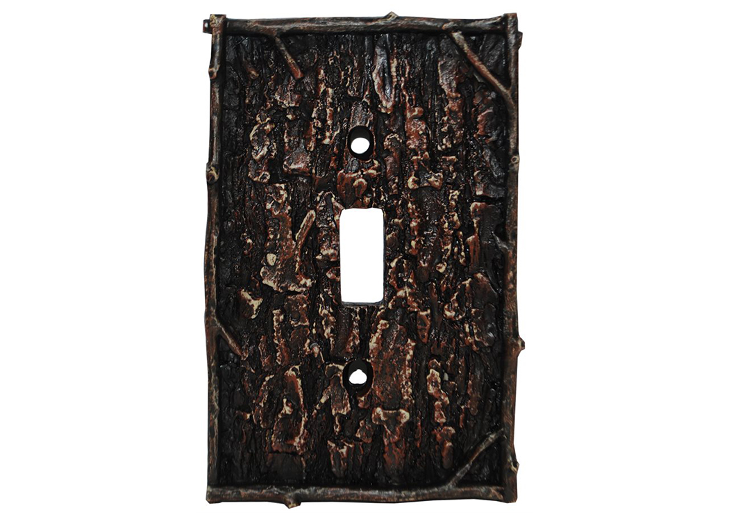 Pine Bark Single Switch Switchplate,Hi End Accents