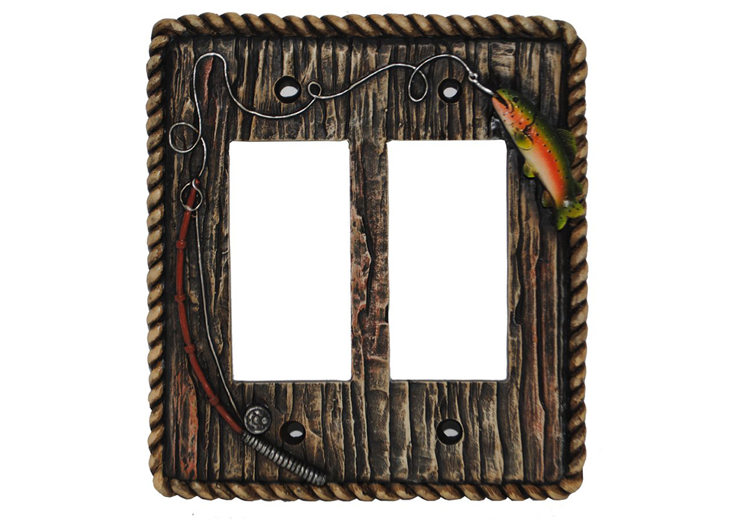 Rainbow Trout Double Rocker Switchplate,Hi End Accents