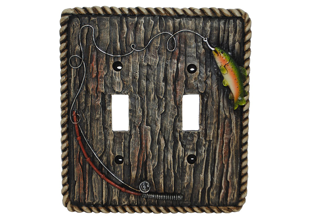 Rainbow Trout Double Switch Switchplate,Hi End Accents