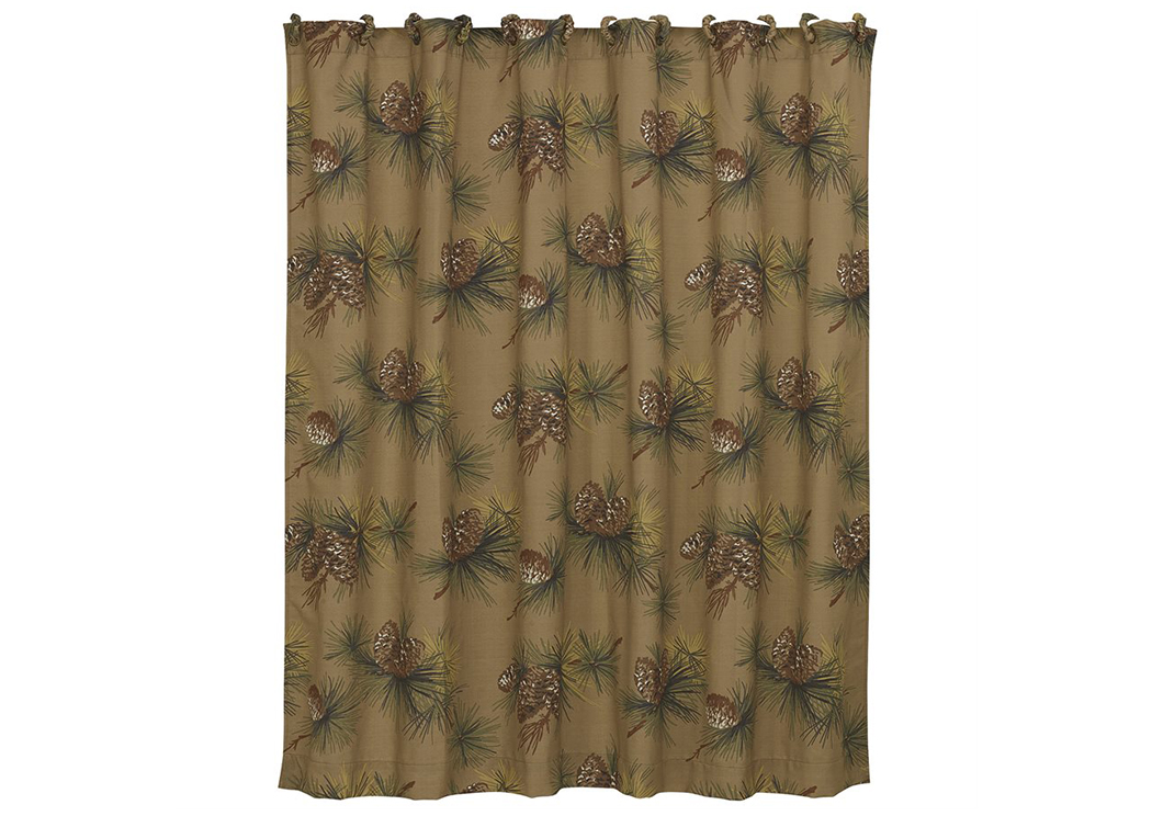 Crestwood Pinecone Shower Curtain,Hi End Accents