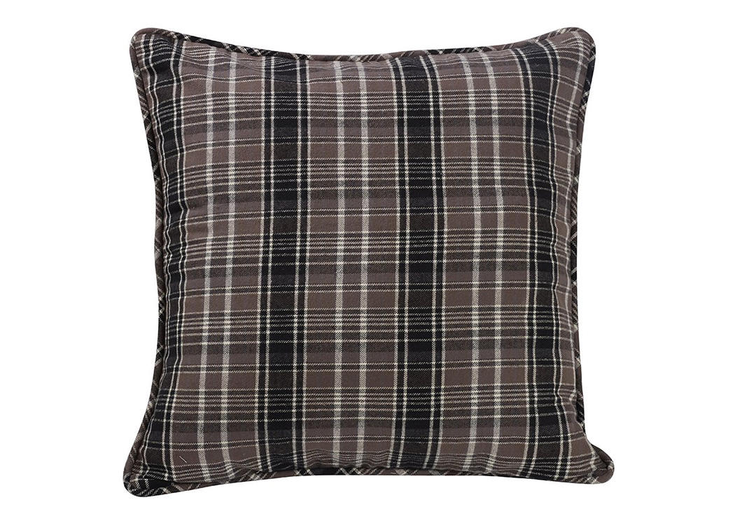 Whistler Gray & Black Plaid Euro Sham,Hi End Accents