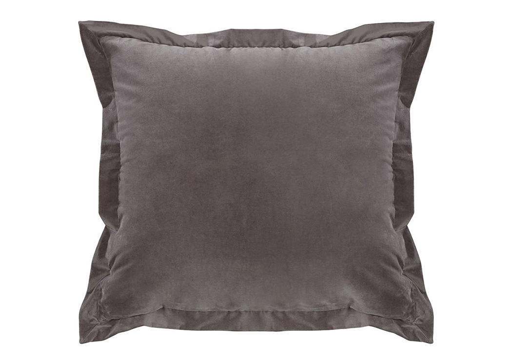 Whistler Gray Square Velvet Pillow,Hi End Accents