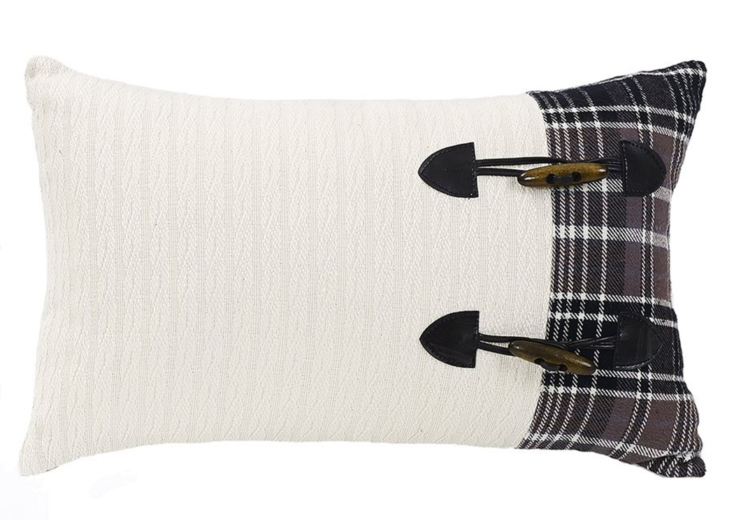 Whistler White Toss Pillow w/Toggle Buttons,Hi End Accents