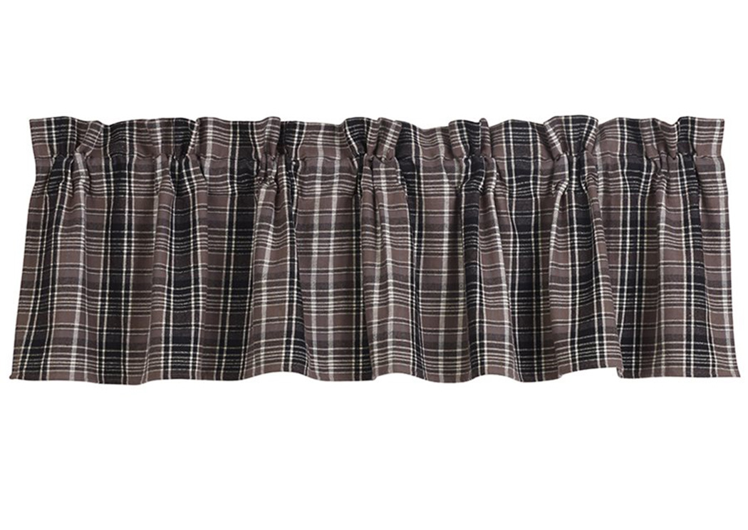 Whistler Gray & Black Plaid Valance,Hi End Accents