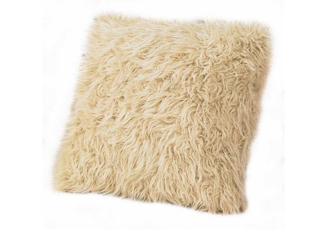 Faux Cream Sheep Fur Pillow,Hi End Accents