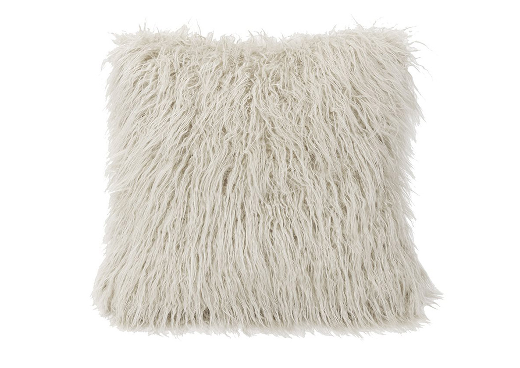 Mongolian White Faux Fur Pillow,Hi End Accents