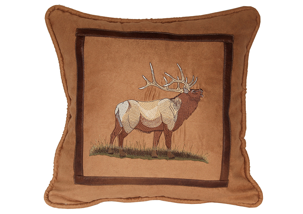 Crestwood Lodge Elk Toss Pillow,Hi End Accents