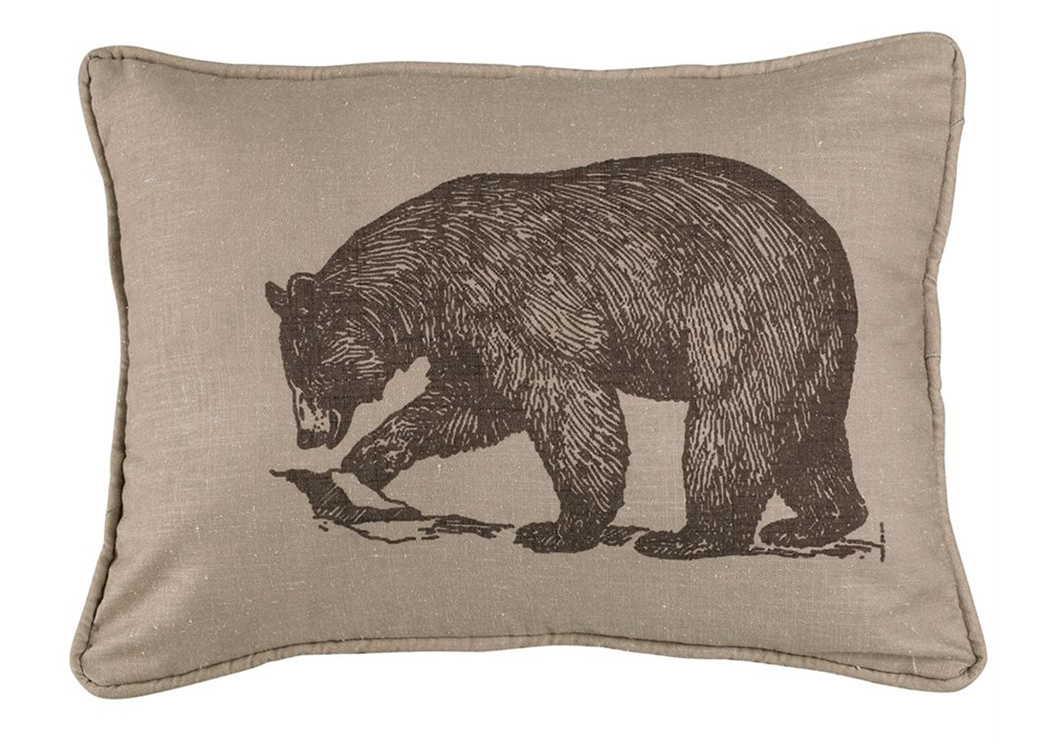Linen Briarcliff Bear Pillow,Hi End Accents