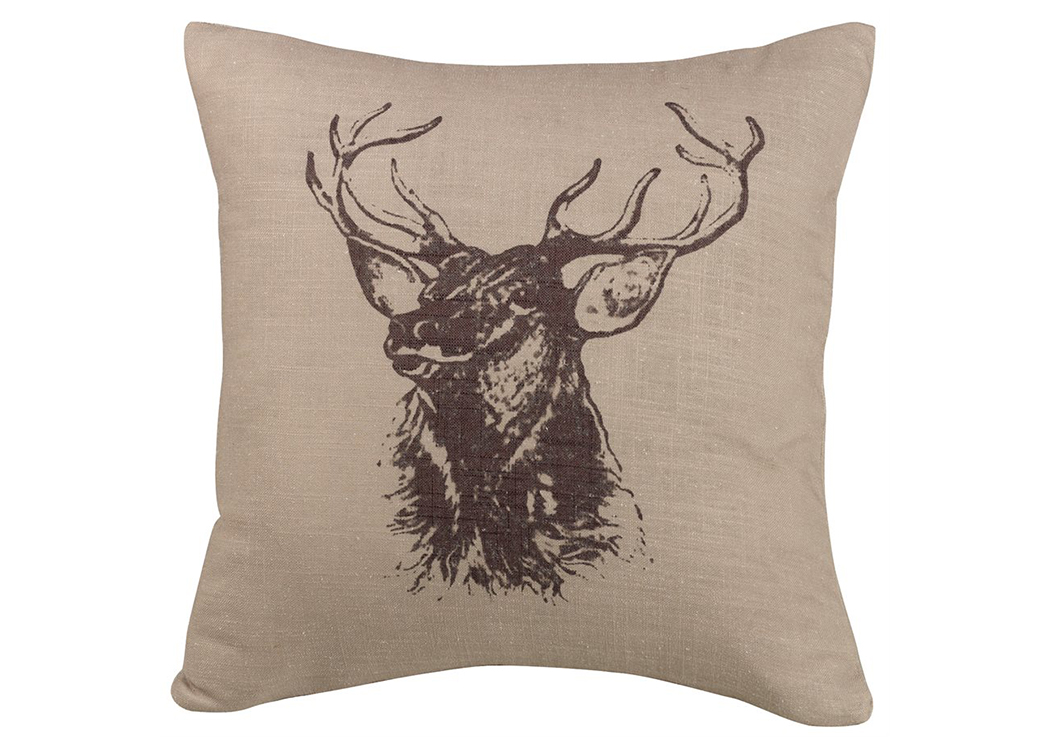 Linen Briarcliff Elk Pillow,Hi End Accents