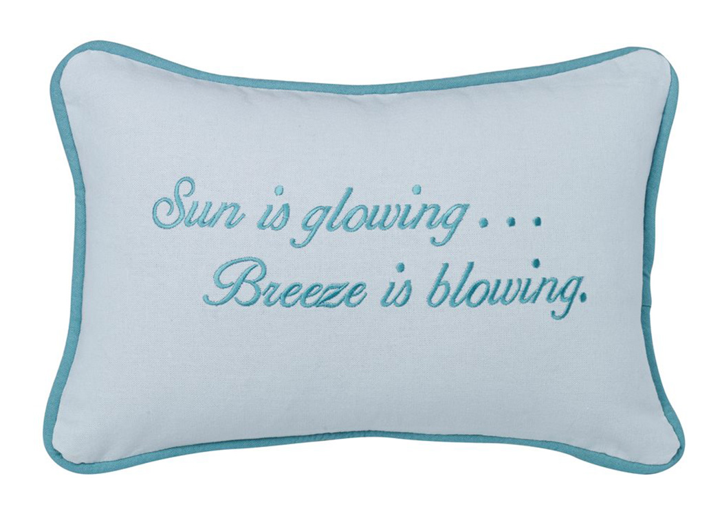 Catalina White Embroidered Sun Is Glowing Pillow,Hi End Accents