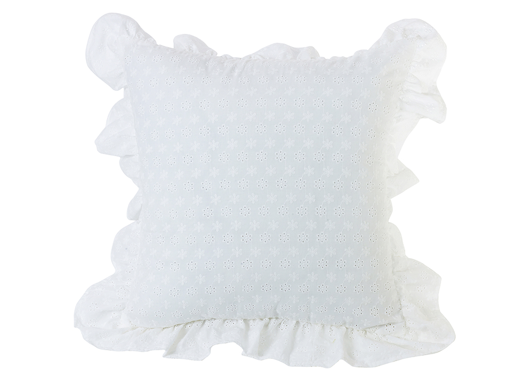 Salado Ruffled Eyelet Pillow,Hi End Accents