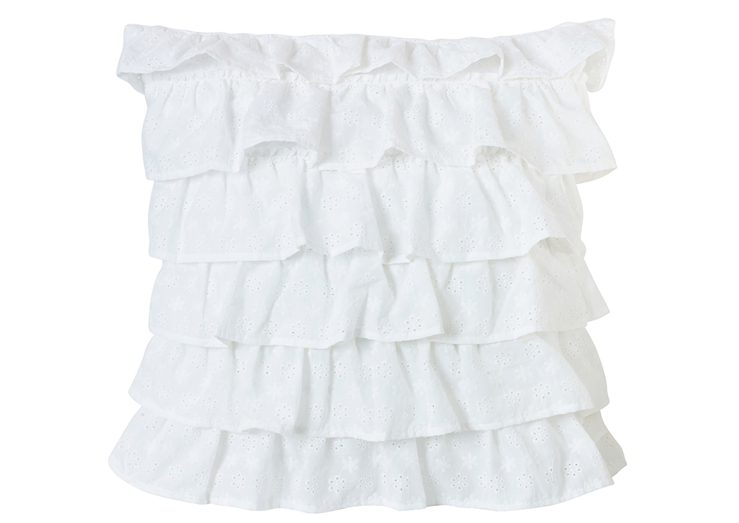 Salado Tiered Ruffled Eyelet Pillow,Hi End Accents