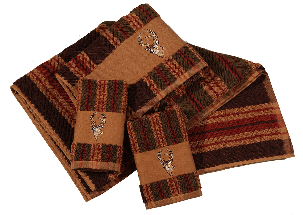 Striped Deer Finger Towel,Hi End Accents