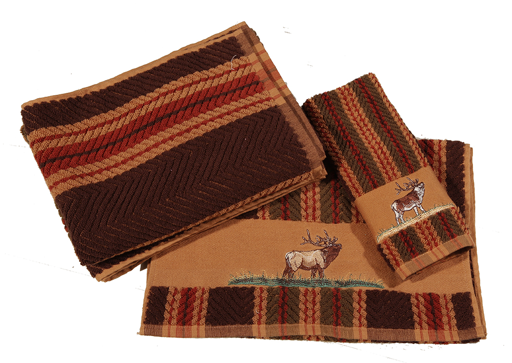 Striped Elk Finger Towel,Hi End Accents