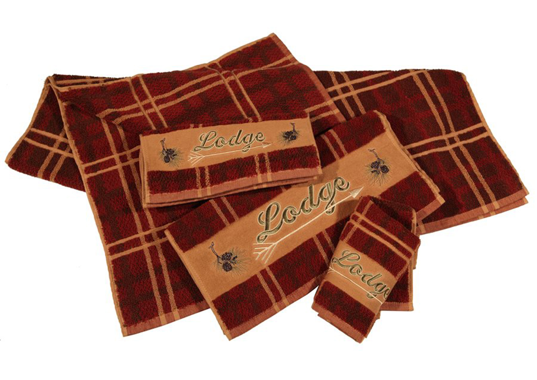 Plaid Lodge Finger Towel,Hi End Accents