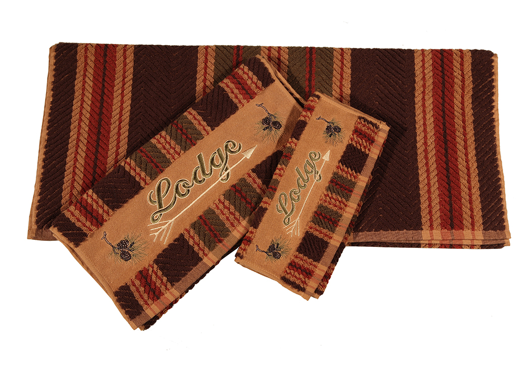 Striped Lodge Hand Towel,Hi End Accents
