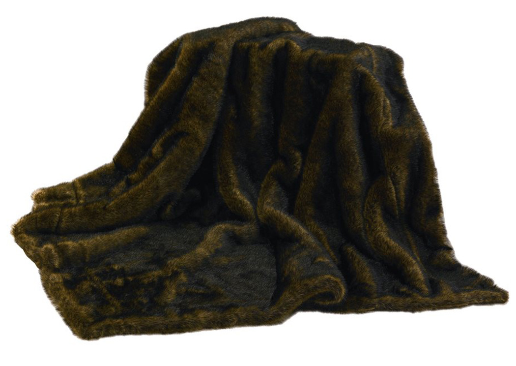 Faux Brown Mink Skin Throw,Hi End Accents