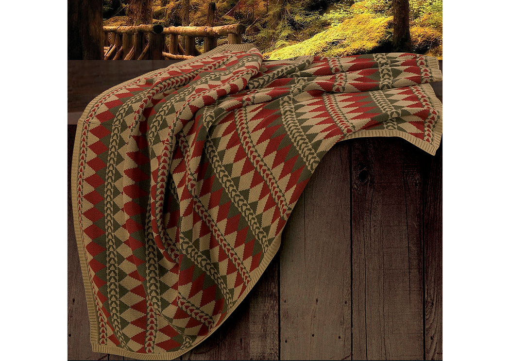 Wilderness Ridge Diamond Pattern Sweater Knit Throw,Hi End Accents