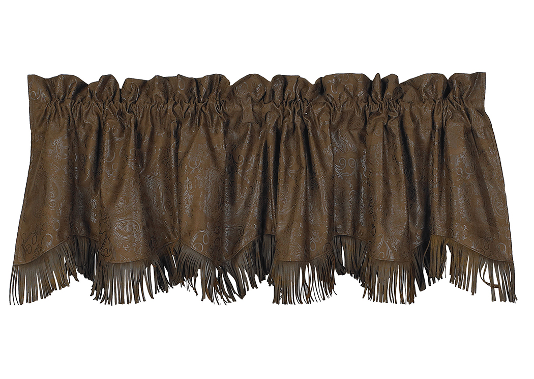 Caldwell Faux Tooled Leather Valance,Hi End Accents