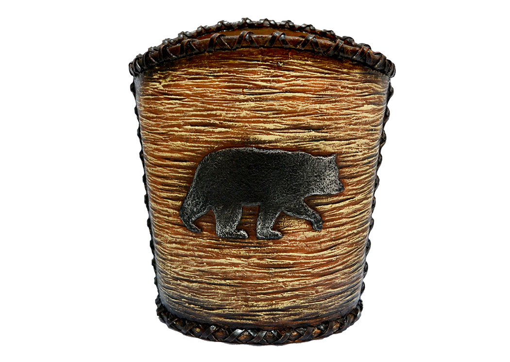 Rustic Bear Waste Basket,Hi End Accents