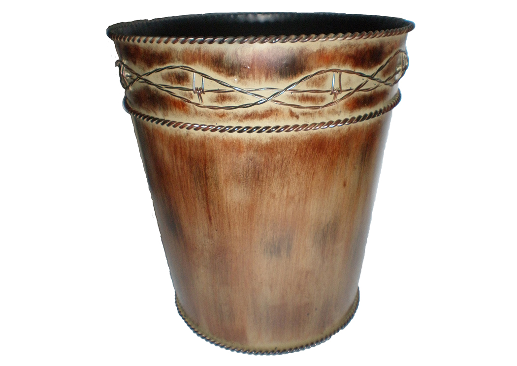Barbwire Waste Basket,Hi End Accents
