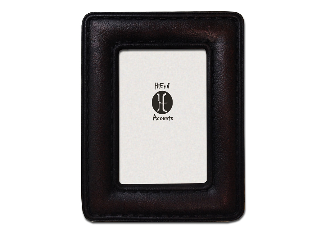 4' x 6' Faux Grained Leather w/Stitching Picture Frame,Hi End Accents
