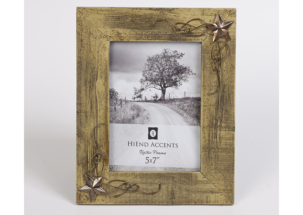 4' x 6' Wood Picture Frame w/Star Detail,Hi End Accents