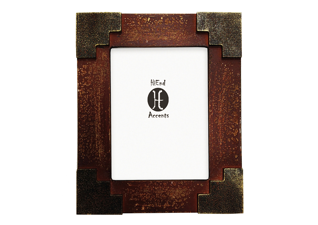Red Southwest Picture Frame w/Santa Fe Edges,Hi End Accents