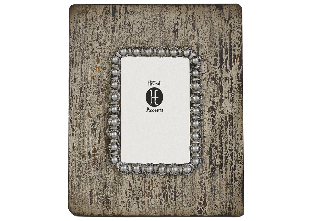 4' x 6' Distressed Picture Frame w/Pearls,Hi End Accents