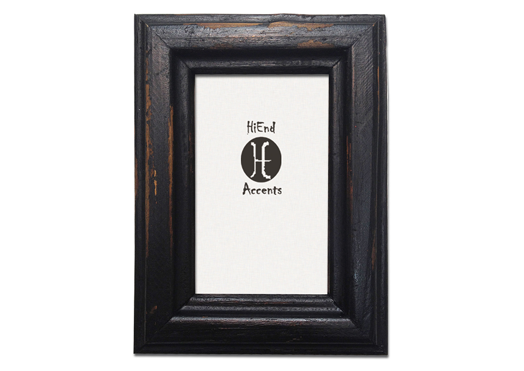 4' x 6' Black Distressed Wood Picture Frame,Hi End Accents