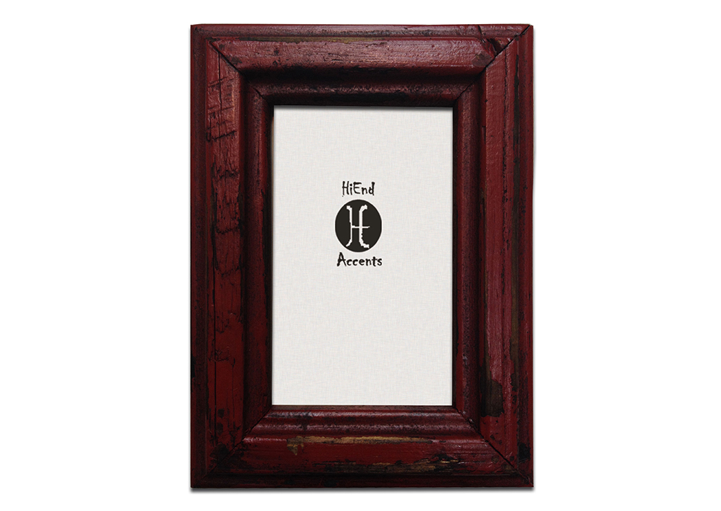 8' x 10' Red Distressed Wood Picture Frame,Hi End Accents