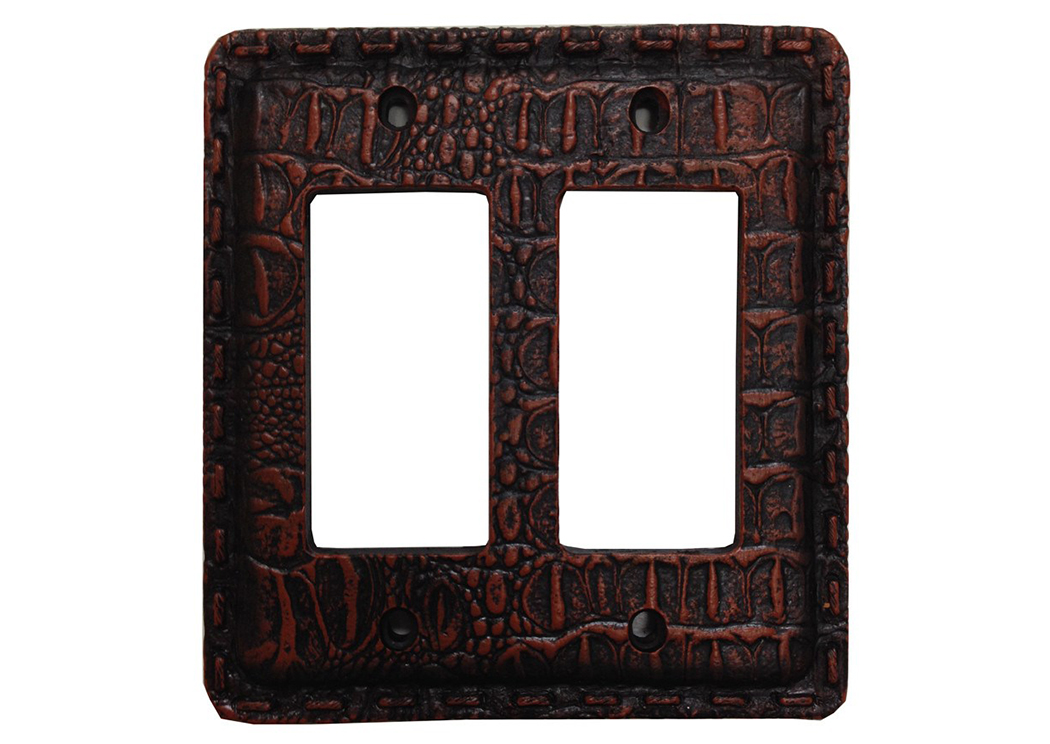 Gator Crocodile Double Rocker Plate Cover,Hi End Accents