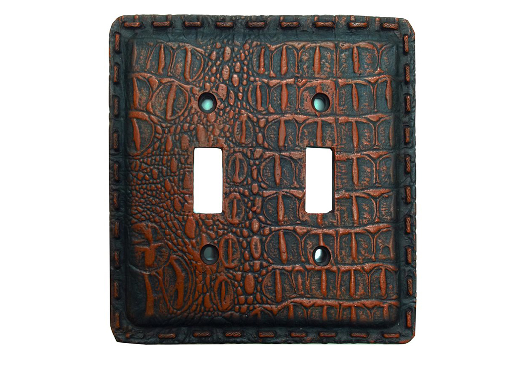 Gator Crocodile Double Switch Plate Cover,Hi End Accents