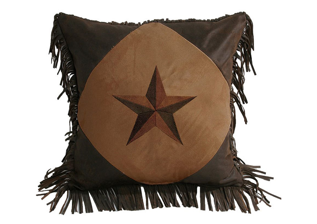 Laredo Dark Tan Diamond Star Pillow,Hi End Accents