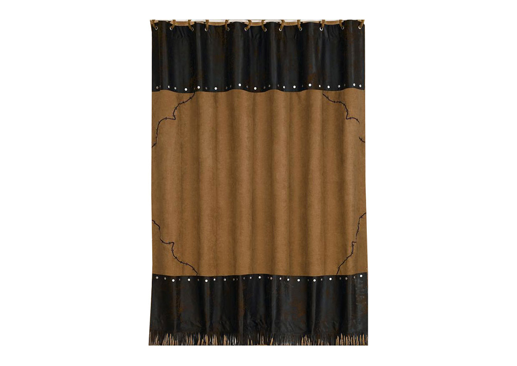 Chocolate Barbwire Shower Curtain,Hi End Accents