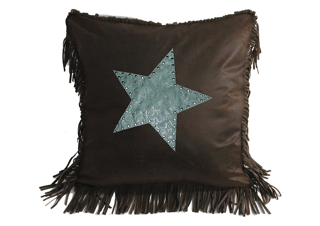 Cheyenne Turquoise Tooled Leather Star,Hi End Accents