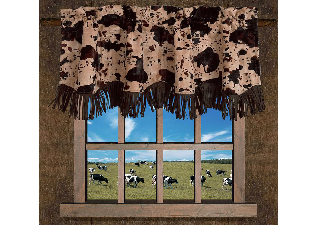 Caldwell Cowhide Printed Velvet Valance,Hi End Accents