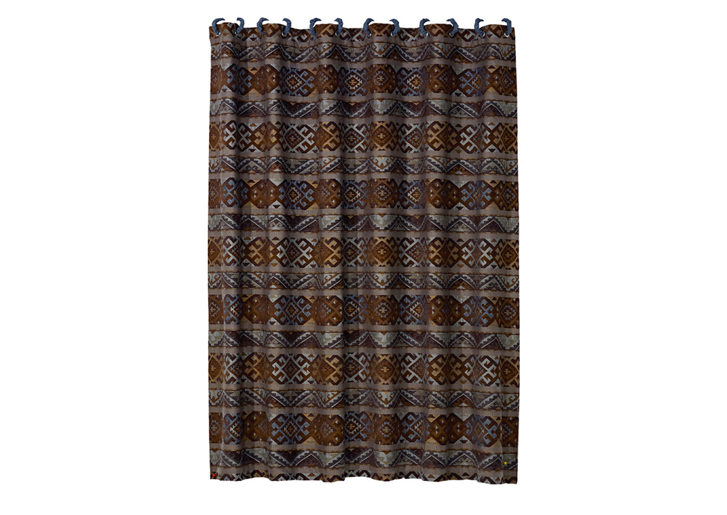 Rio Grande Geometric Pattern Shower Curtain,Hi End Accents